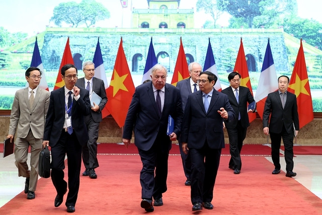 Thủ tướng Phạm Minh Chính nêu rõ, Việt Nam đặc biệt coi trọng quan hệ hợp tác với Pháp, luôn coi Pháp là đối tác quan trọng trong chính sách đối ngoại của mình - Ảnh: VGP/Nhật Bắc