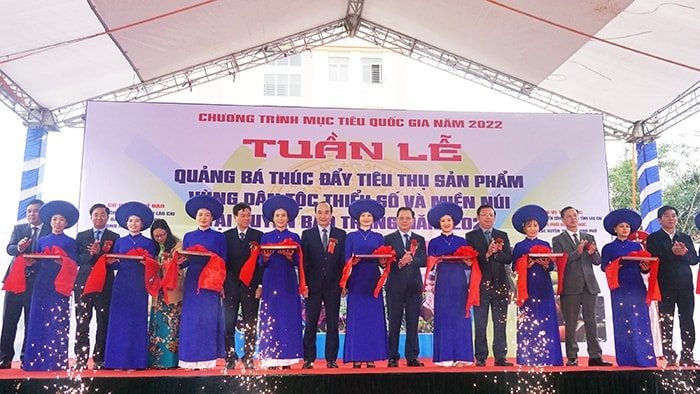 Cắt băng khai mạc Tuần lễ thúc đẩy tiêu thụ sản phẩm vùng DTTS và miền núi năm 2022