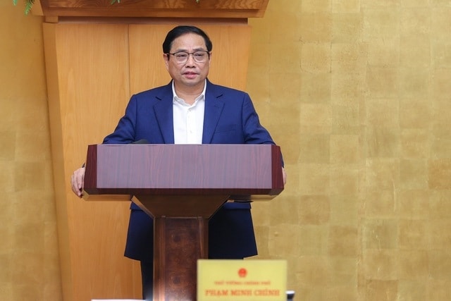 Thủ tướng Phạm Minh Chính: Thời gian qua, Chính phủ đã dành nhiều thời gian, công sức, nguồn lực, có nhiều đổi mới trong công tác xây dựng và hoàn thiện thể chế, đáp ứng yêu cầu của một đột phá chiến lược - Ảnh: VGP/Nhật Bắc
