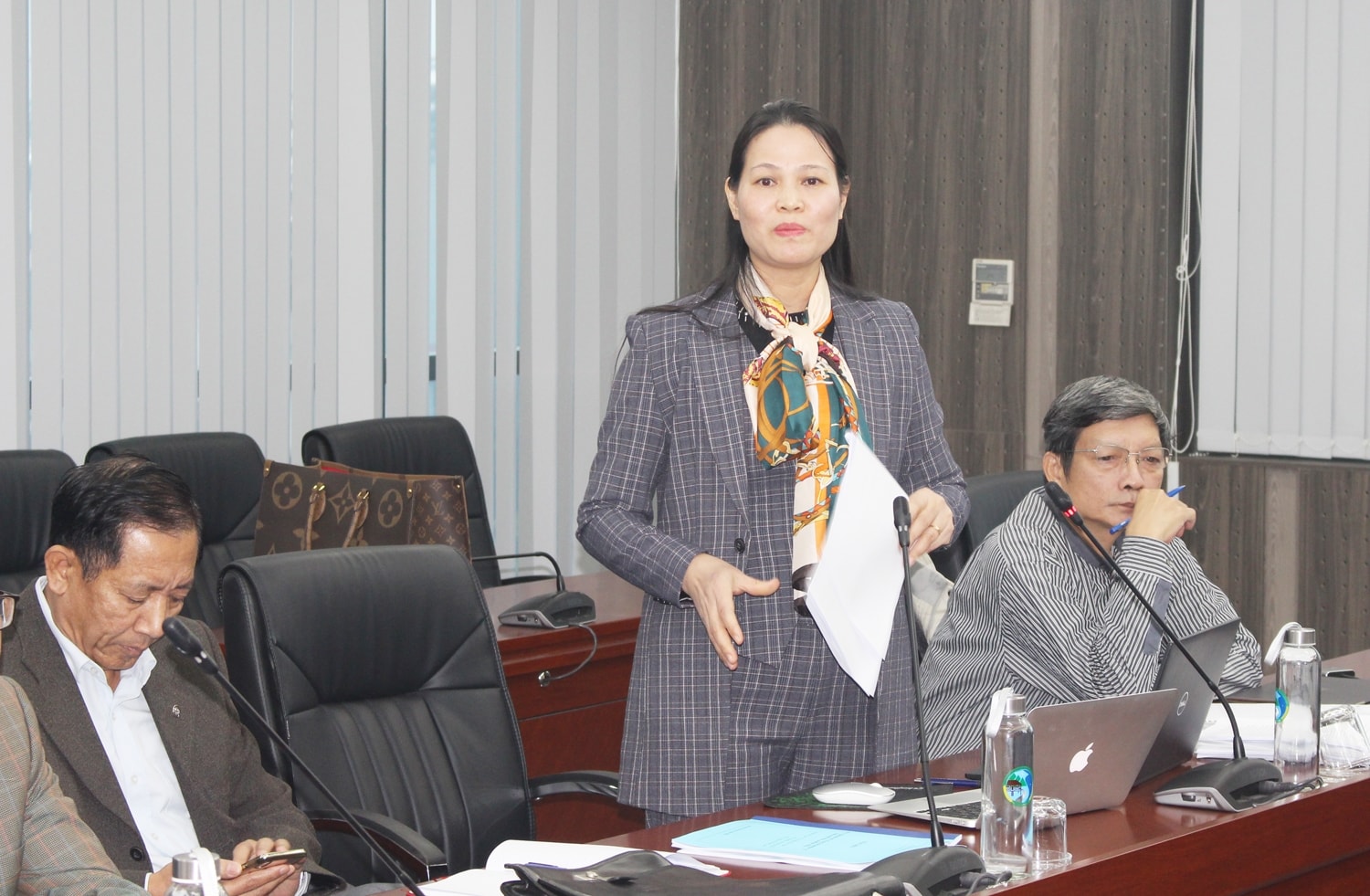 Giảng viên chính, Ths. Đặng Thùy Trâm - Trường Cán bộ Thanh tra phát biểu ý kiến tại cuộc họp
