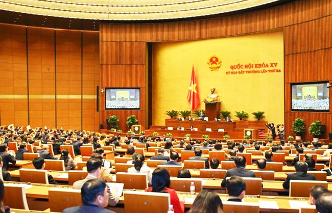 Kỳ họp bất thường lần thứ 3, Quốc hội khóa XV về công tác nhân sự. (Ảnh Quochoi.vn) Kỳ họp bất thường lần thứ 3, Quốc hội khóa XV về công tác nhân sự. (Ảnh Quochoi.vn)