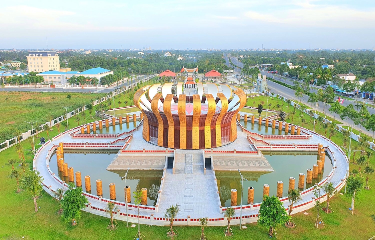 Công trình Đền thờ Vua Hùng TP. Cần Thơ nhìn từ trên cao