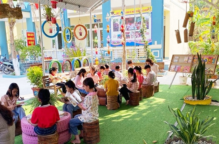 Thông qua mô hình Thư viện xanh, học sinh được tiếp cận kiến thức thông qua đọc sách vô cùng hiệu quả