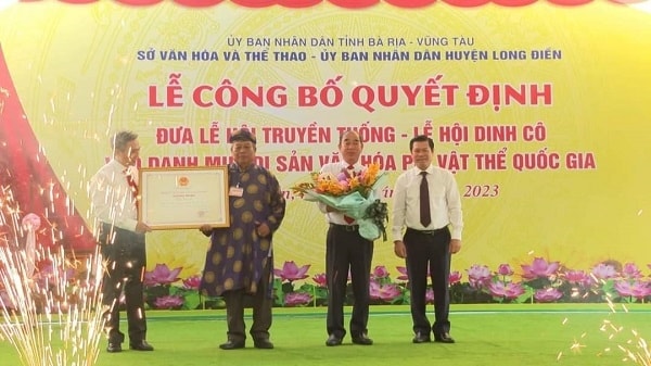 Bà Rịa – Vũng Tàu: Công bố Lễ hội Dinh Cô là Di sản văn hóa phi vật thể quốc gia Bà Rịa – Vũng Tàu: Công bố Lễ hội Dinh Cô là Di sản văn hóa phi vật thể quốc gia