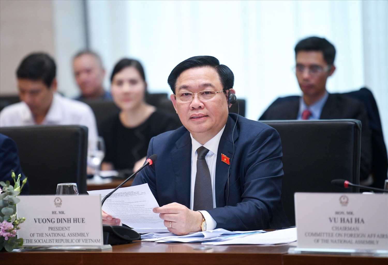 Chủ tịch Quốc hội Vương Đình Huệ phát biểu tại cuộc tiếp Chủ tịch Quốc hội Vương Đình Huệ phát biểu tại cuộc tiếp