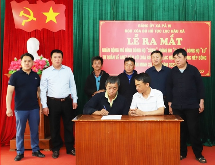 Đại diện các dòng họ ký cam kết thực hiện tốt Quy ước dòng họ Đại diện các dòng họ ký cam kết thực hiện tốt Quy ước dòng họ