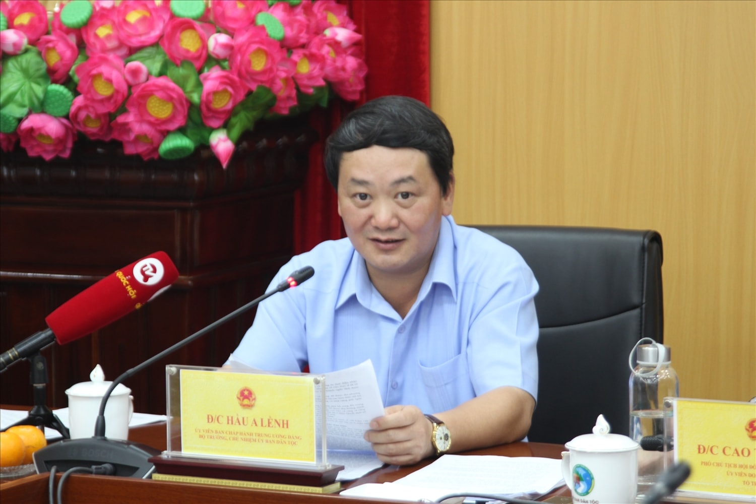 Bộ trưởng, Chủ nhiệm UBDT Hầu A Lềnh phát biểu tại cuộc họp Bộ trưởng, Chủ nhiệm UBDT Hầu A Lềnh phát biểu tại cuộc họp