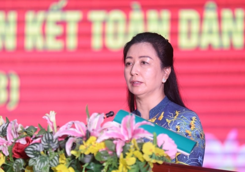 Phó Bí thư Thường trực Tỉnh ủy Bắc Giang Lê Thị Thu Hồng  phát biểu chỉ đạo tại hội nghị