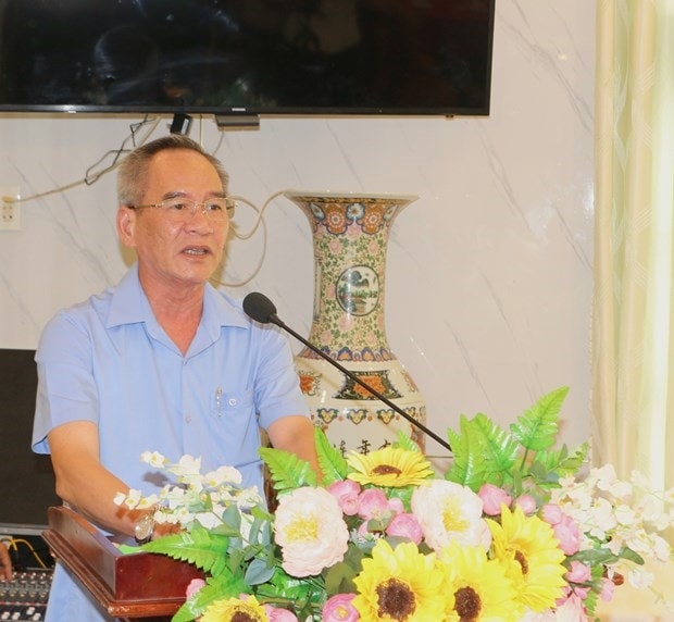 Bí thư Tỉnh ủy Bạc Liêu Lữ Văn Hùng phát biểu tại buổi họp mặt. Ảnh: Tuấn Kiệt – TTXVN.