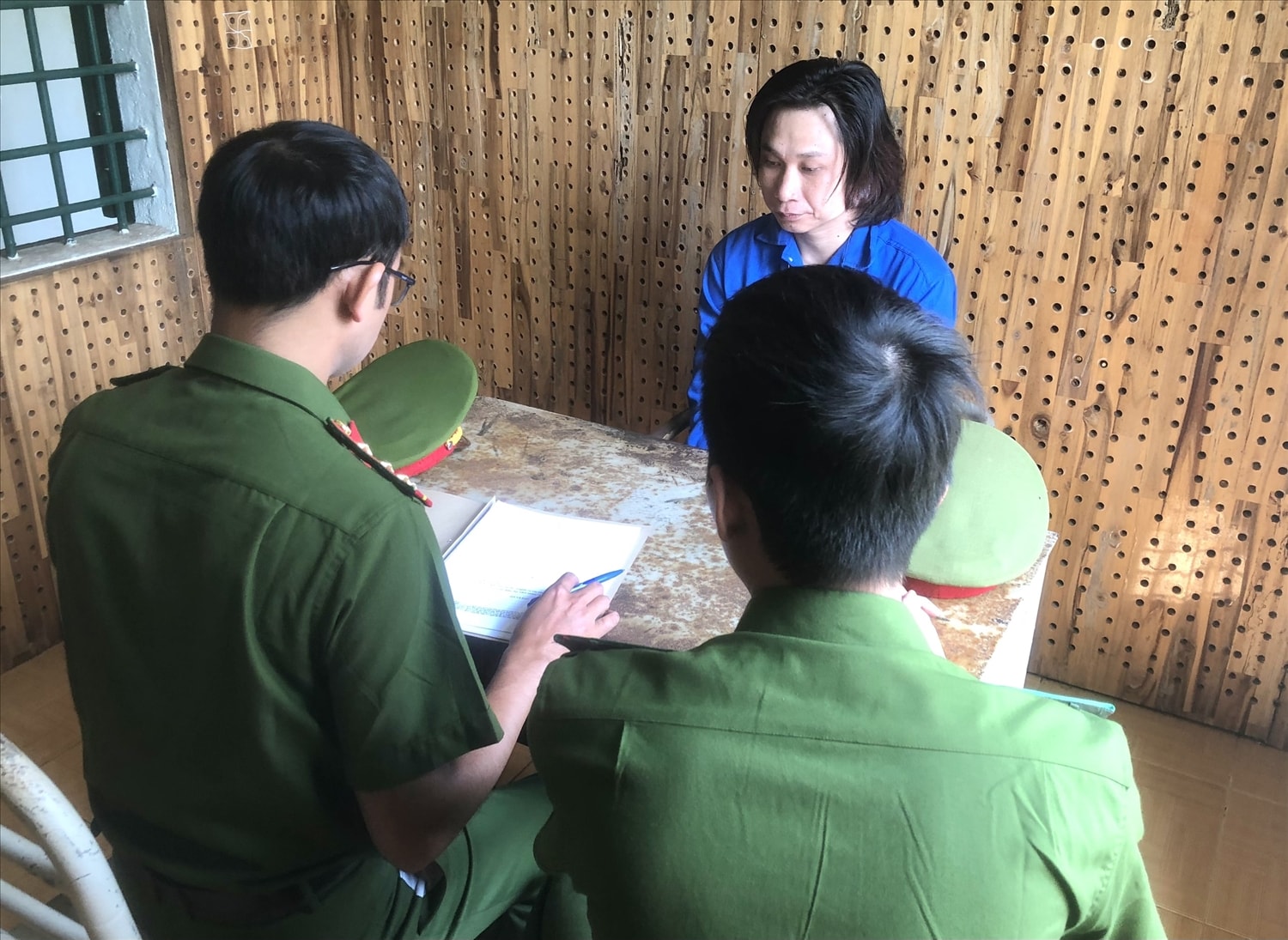 Đối tượng Hoàng Công Trường tại cơ quan điều tra