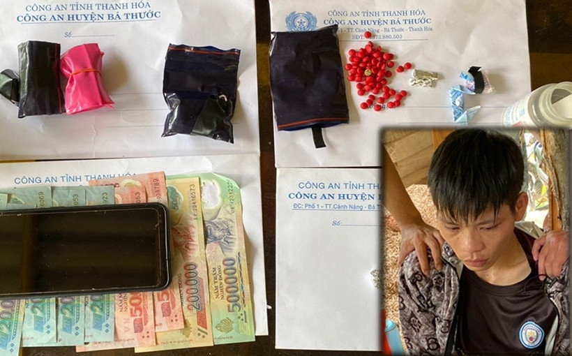 Đối tượng Lục Văn Anh cùng tang vật bị thu giữ