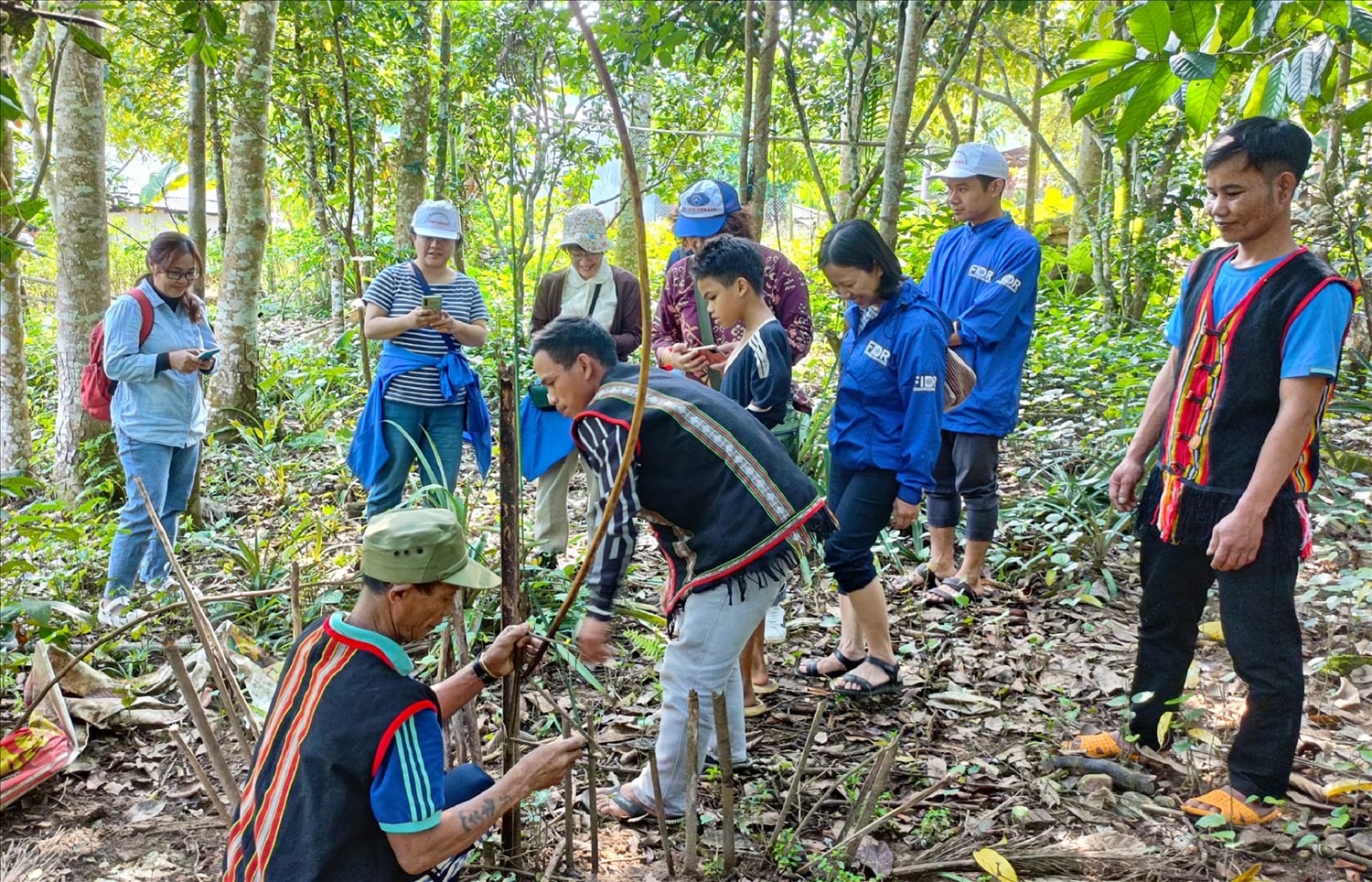 Du khách tham quan trải nghiệm vùng trồng cây dược liệu để trải nghiệm cùng đồng bào DTTS cách chăm sóc cây Du khách tham quan trải nghiệm vùng trồng cây dược liệu để trải nghiệm cùng đồng bào DTTS cách chăm sóc cây