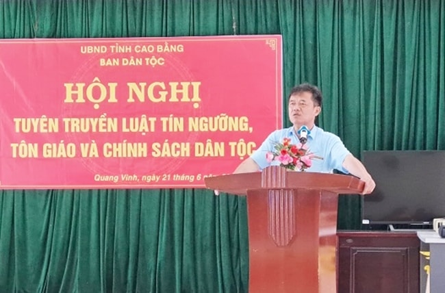 Ban Dân tộc tỉnh Cao Bằng tổ chức tuyên truyền Luật Tín ngưỡng, tôn giáo và các chính sách dân tộc 
