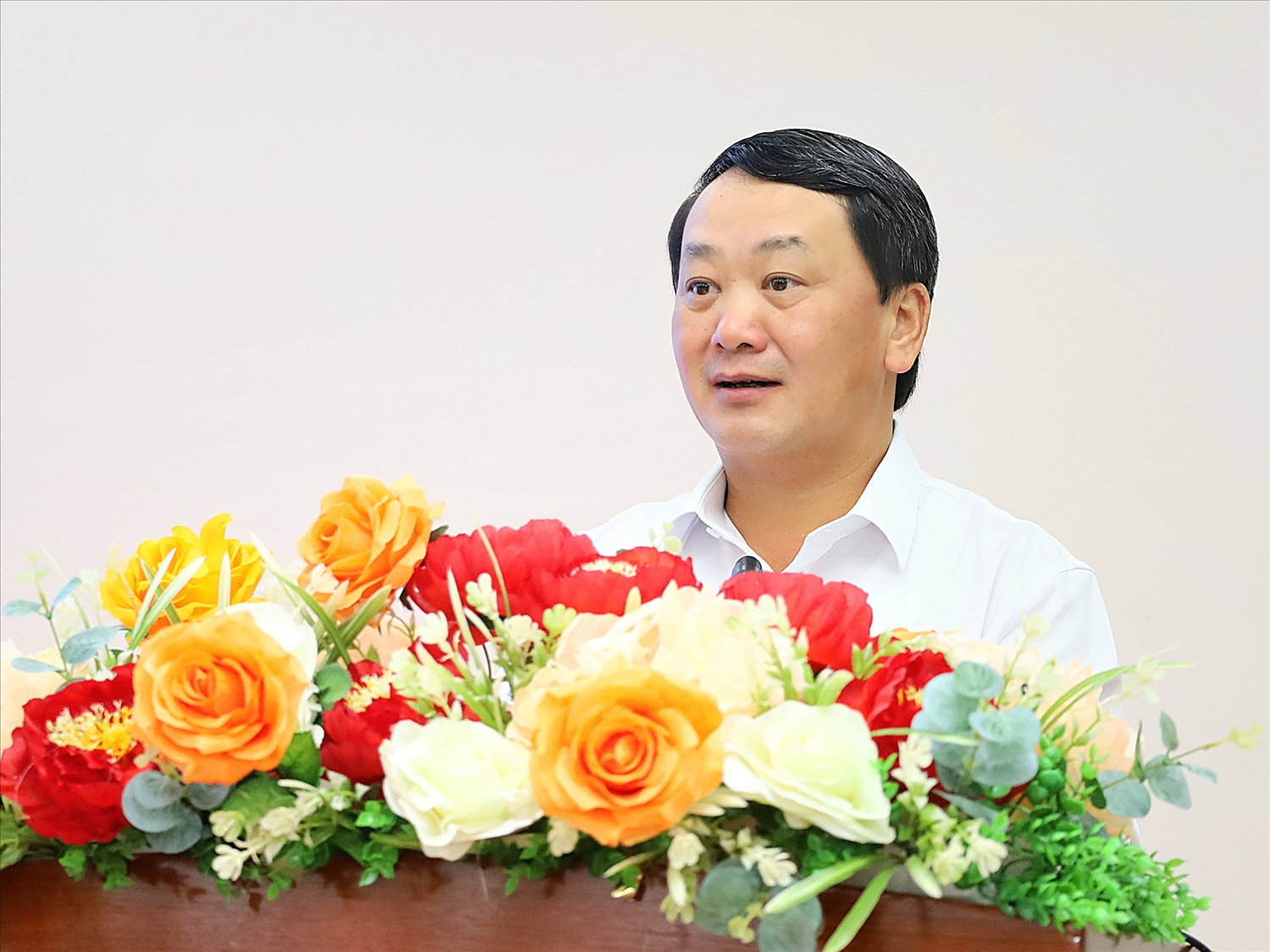 Bộ trưởng, Chủ nhiệm UBDT Hầu A Lềnh phát biểu khai mạc Hội nghị