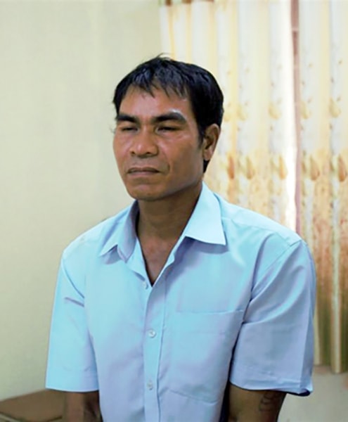 Đối tượng Y Krếc Byă tại cơ quan Công an.