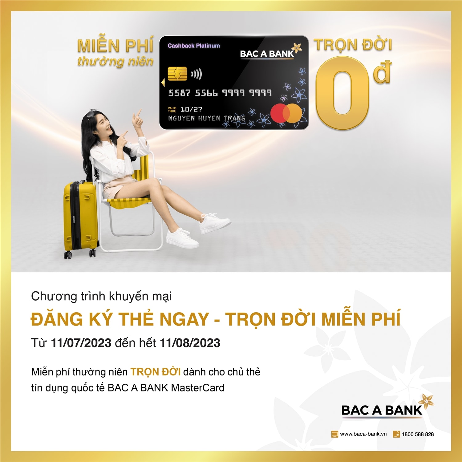 BAC A BANK miễn nhiều loại phí dành cho chủ thẻ tín dụng quốc tế