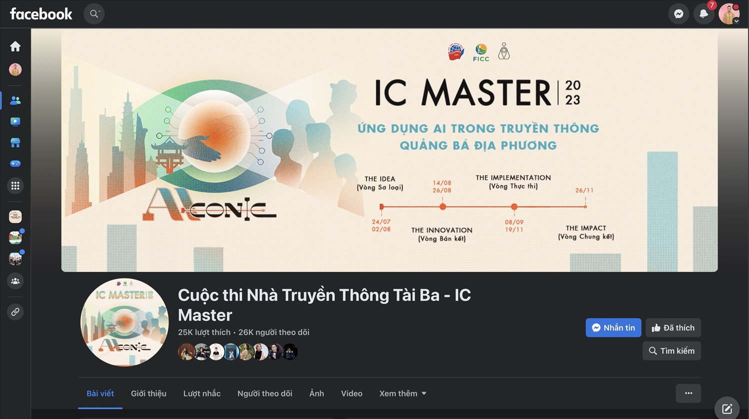 Fanpage Facebook chính thức của cuộc thi Fanpage Facebook chính thức của cuộc thi