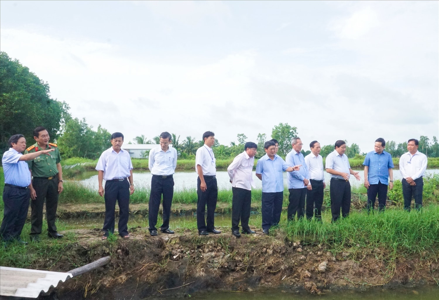 Đoàn công tác thăm mô hình nuôi tôm - lúa tại Thị xã Giá Rai