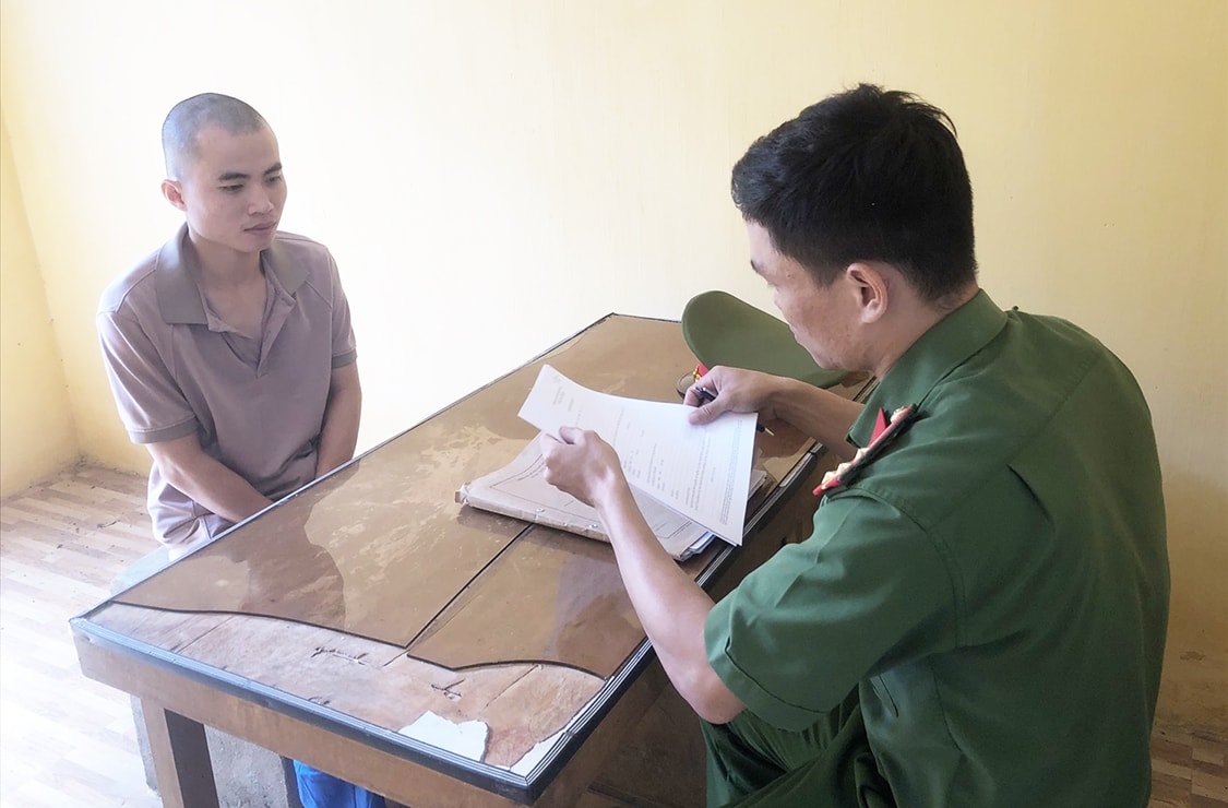 Đối tượng Ngô Trường Thịnh tại cơ quan điều tra