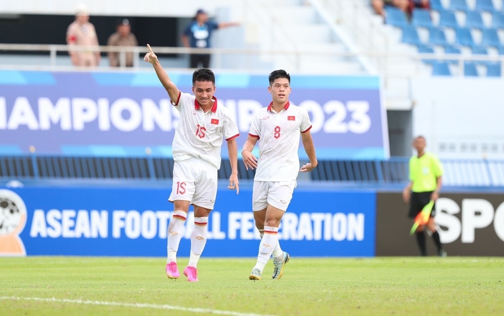 U23 Việt Nam có khởi đầu thuận lợi tại giải U23 Đông Nam Á 2023 (Ảnh IT)