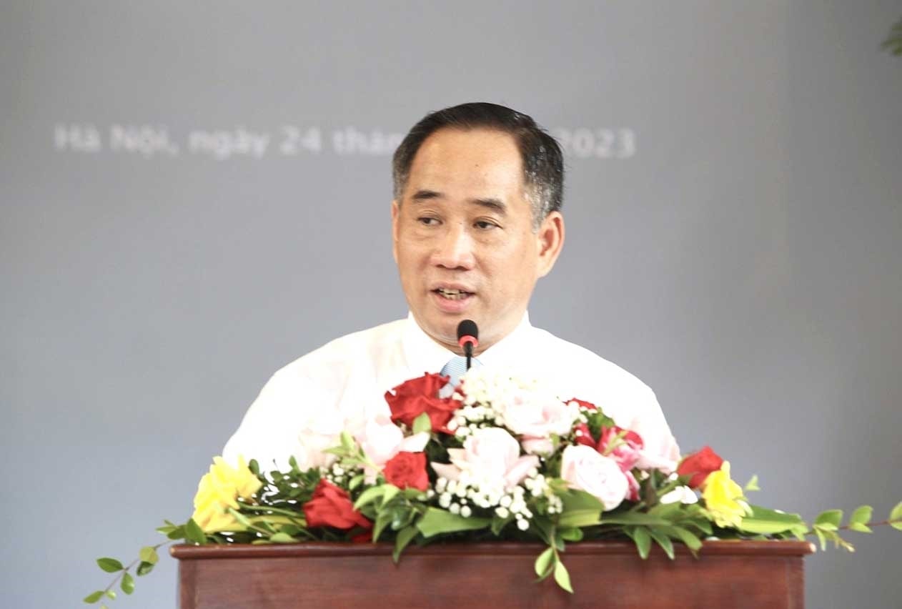 Ts. Nguyễn Anh Minh - Giám đốc Bảo tàng Mỹ thuật Việt Nam phát biểu tại lễ khai mạc Ts. Nguyễn Anh Minh - Giám đốc Bảo tàng Mỹ thuật Việt Nam phát biểu tại lễ khai mạc