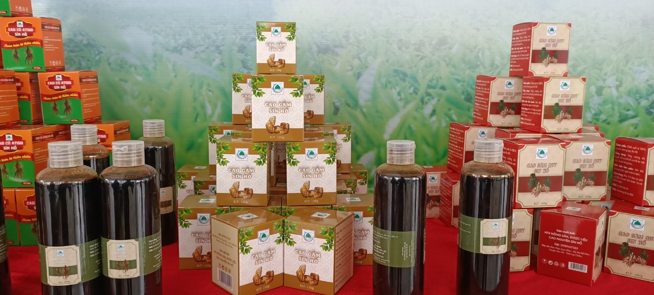 Một số sản phẩm của HTX Nông sản Dược liệu Cao nguyên Sìn Hồ