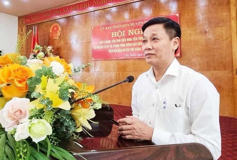 Ông Nguyễn Xuân Hải - Phó Chủ tịch UBND huyện Thọ Xuân phát biểu khai mạc Hội nghị