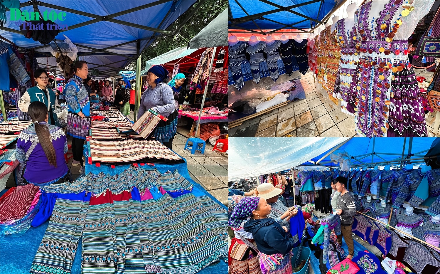 Gian hàng thổ cẩm đa dạng sắc màu, từ trang phục truyền thống hàng ngày, đến các bộ trang phục thêm các phần phụ kiện khi người dân tham gia các lễ hội