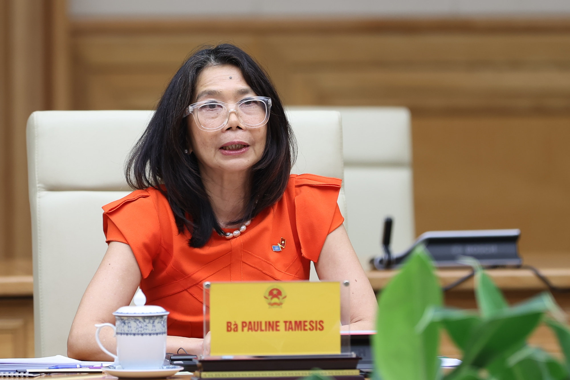 Điều phối viên thường trú LHQ Pauline Tamesis cho biết phía LHQ rất tự hào được đồng hành cùng Việt Nam - Ảnh: VGP/Nhật Bắc Điều phối viên thường trú LHQ Pauline Tamesis cho biết phía LHQ rất tự hào được đồng hành cùng Việt Nam - Ảnh: VGP/Nhật Bắc