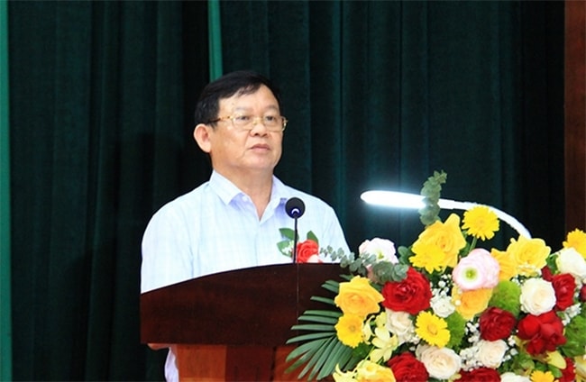 Ông Lê Minh Hành - Phó Trưởng Ban Dân tộc tỉnh Thanh Hóa phát biểu tại Hội nghị
