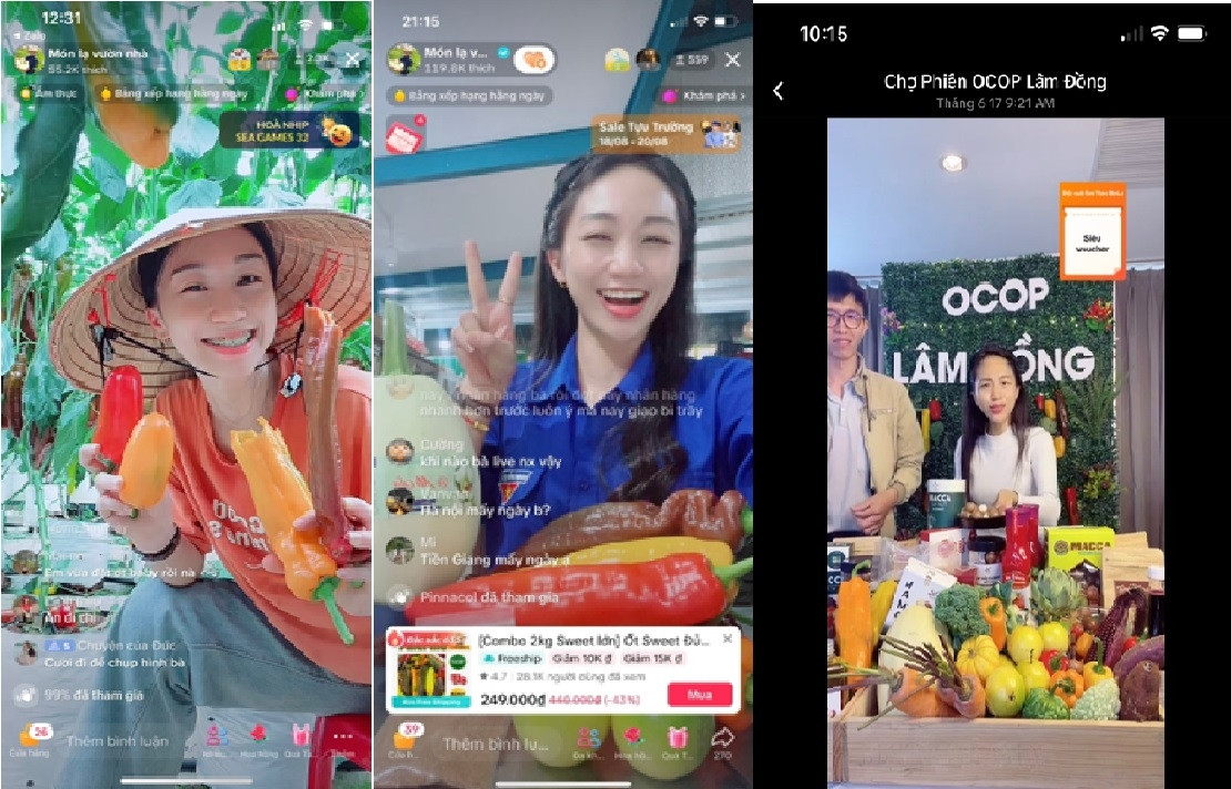Các video và buổi live stream bán hàng nông sản sạch của Thảo luôn có có lượng theo dõi 