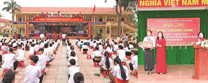 Cuộc thi Rung chuông vàng được tổ chức tại Trường PTDT nội trú THCS Như Thanh nhằm tuyên truyền về TH&HNCHT