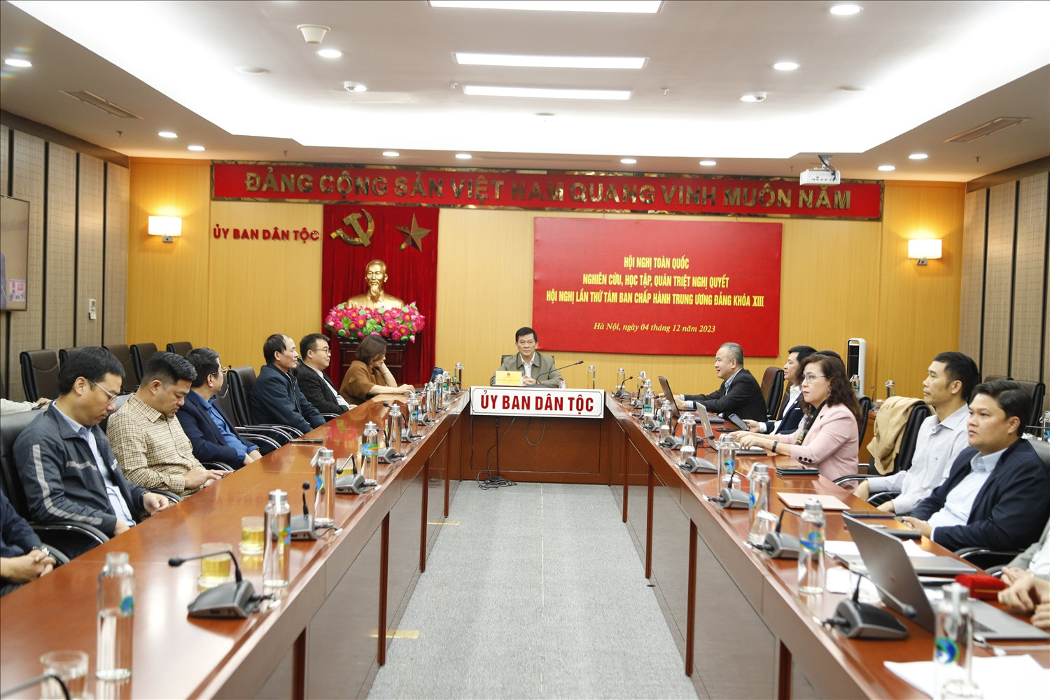 Các đại biểu tham dự Hội nghị tại điểm cầu UBDT