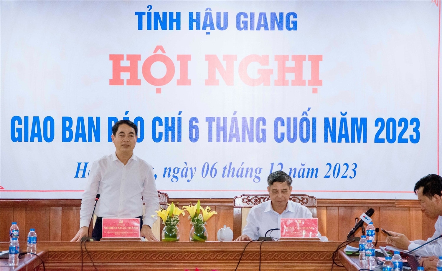 Ông Nghiêm Xuân Thành, Bí thư Tỉnh uỷ Hậu Giang thông tin kết quả công tác xây dựng Đảng, tình hình phát triển kinh tế xã hội, quốc phòng, an ninh, đối ngoại của tỉnh năm 2023 Ông Nghiêm Xuân Thành, Bí thư Tỉnh uỷ Hậu Giang thông tin kết quả công tác xây dựng Đảng, tình hình phát triển kinh tế xã hội, quốc phòng, an ninh, đối ngoại của tỉnh năm 2023