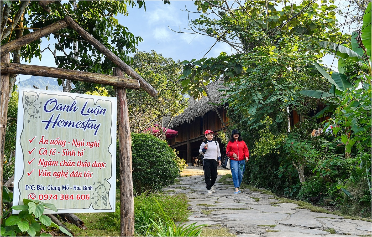 Một trong 6 homestay có đầy đủ điều kiện sinh hoạt ăn, nghỉ, lưu trú từ 30 – 40 người.