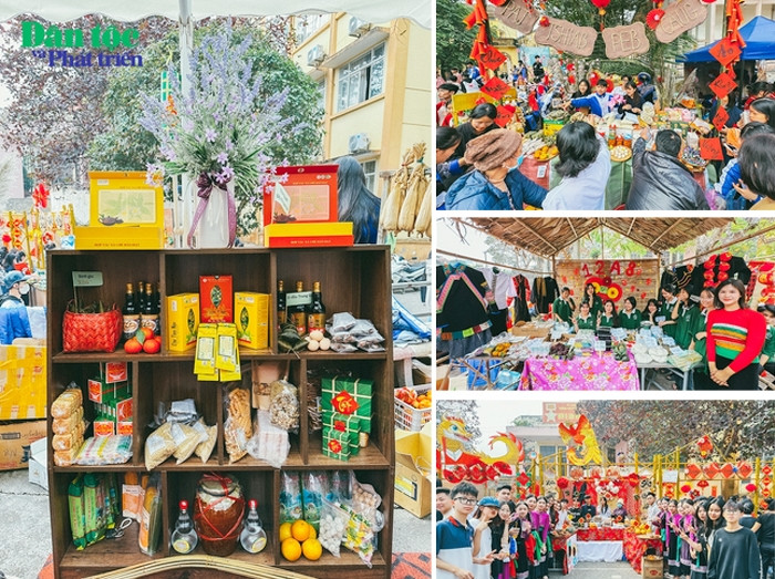 Chương trình đã tái hiện một phiên chợ Tết thu nhỏ tại vùng DTTS Tây Bắc với đa dạng các đặc sản, sản vật địa phương, trang phục truyền thống.