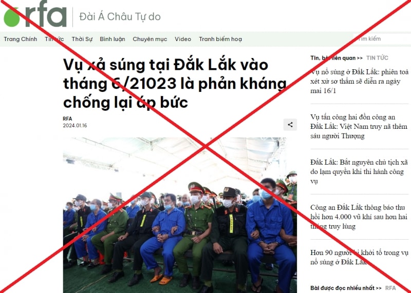 Những luận điệu xuyên tạc của trang RFA về vụ án khủng bố tại Đắk Lắk. Những luận điệu xuyên tạc của trang RFA về vụ án khủng bố tại Đắk Lắk.