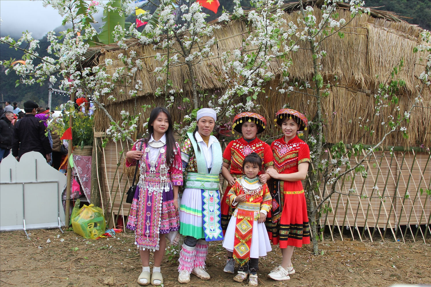 Các cô gái Mông bên sắc trắng hoa lê Các cô gái Mông bên sắc trắng hoa lê