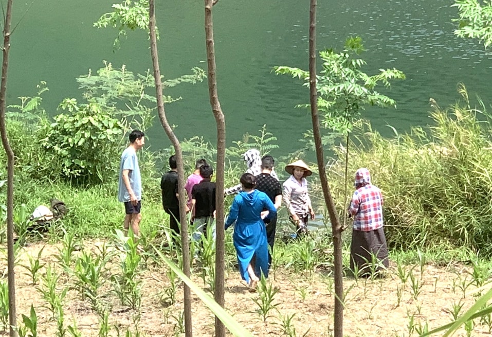 Hiện trường nơi xảy ra vụ đuối nước Hiện trường nơi xảy ra vụ đuối nước