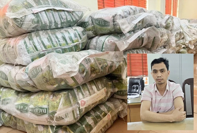 3.516 kg thóc giống giả bị thu giữ và đối tượng Dương Ngọc Duy (ảnh nhỏ bên dưới) 3.516 kg thóc giống giả bị thu giữ và đối tượng Dương Ngọc Duy (ảnh nhỏ bên dưới)