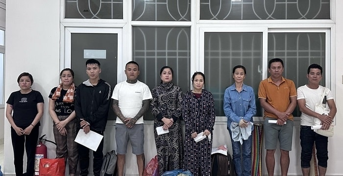 Các đối tượng trong đường dây lô đề hơn 50 tỷ đồng vừa được phát hiện. (Ảnh Công an tỉnh Quảng Nam)