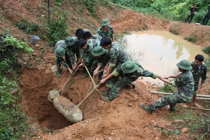 Số lượng bom mìn còn sót lại sau chiến tranh.
