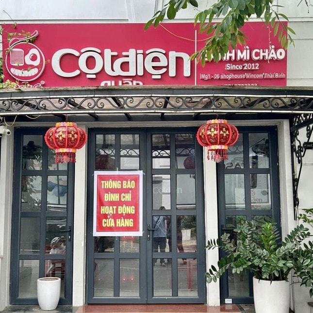 Quán Bánh mì chảo Cột Điện Quán cơ sở Thái Bình đã bị đình chỉ hoạt động vĩnh viễn