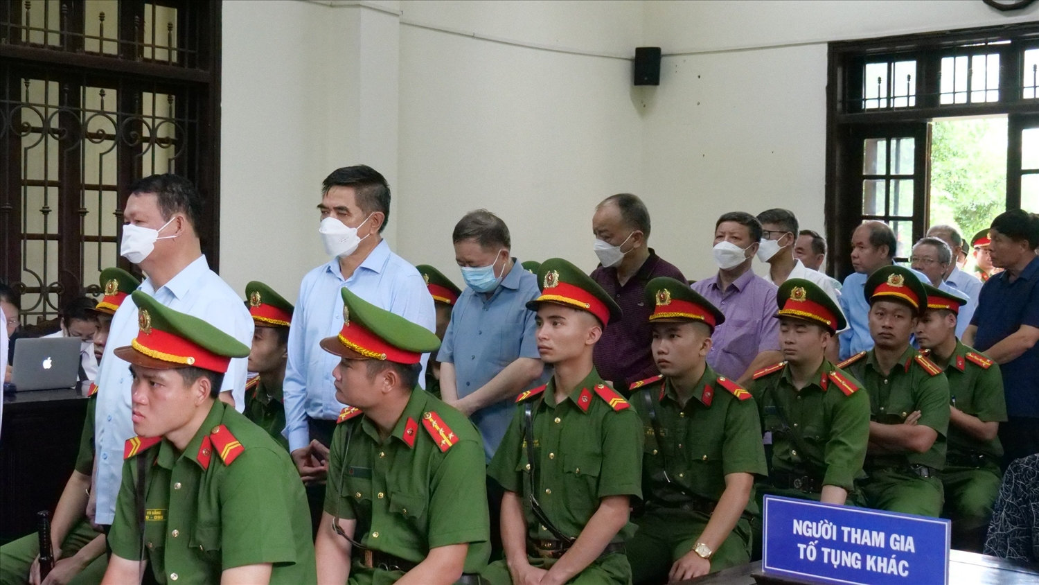 Các bị cáo tại phiên tòa