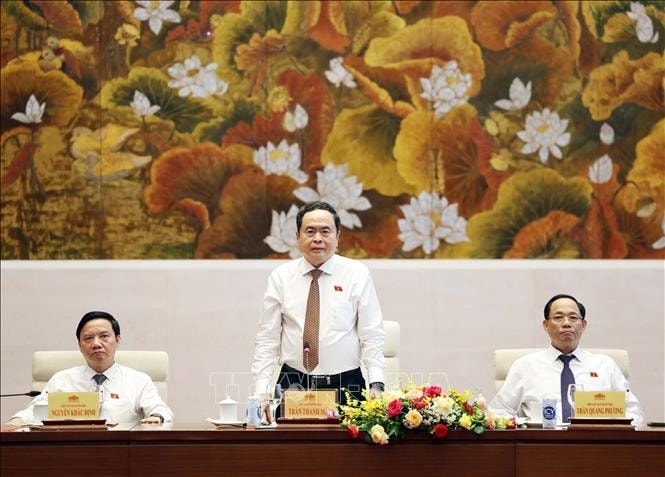 Chủ tịch Quốc hội phát biểu tại buổi gặp mặt lãnh đạo các cơ quan báo chí (Ảnh: Thống Nhất/TTXVN)