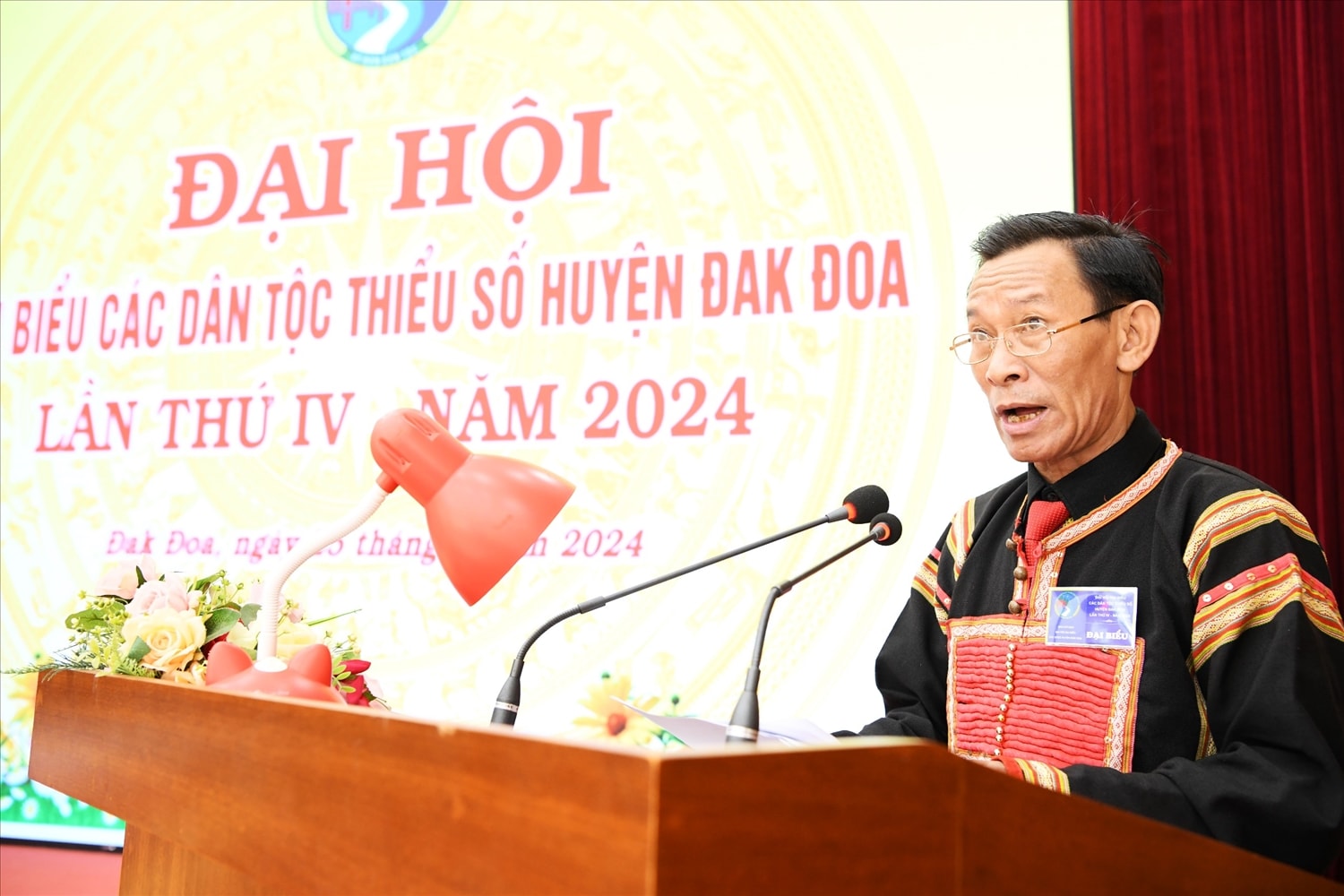 Ông Kpă Đô, Trưởng Ban Dân tộc tỉnh Gia Lai phát biểu chỉ đạo tại Đại hội Ông Kpă Đô, Trưởng Ban Dân tộc tỉnh Gia Lai phát biểu chỉ đạo tại Đại hội