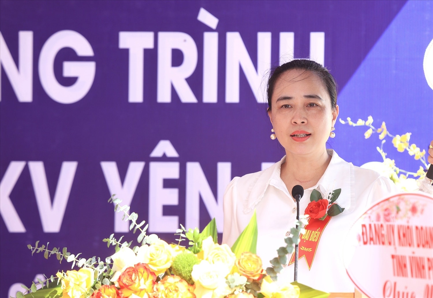 Bà Đỗ Nguyệt Ánh - Chủ tịch Hội đồng thành viên EVNNPC phát biểu tại buổi lễ Bà Đỗ Nguyệt Ánh - Chủ tịch Hội đồng thành viên EVNNPC phát biểu tại buổi lễ