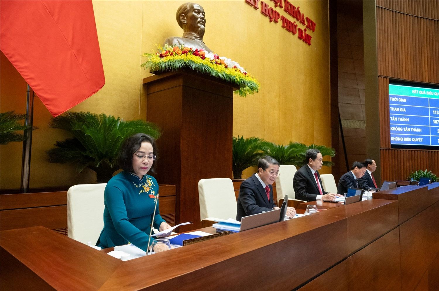 Các đại biểu tiến hành bấm nút biểu quyết Các đại biểu tiến hành bấm nút biểu quyết