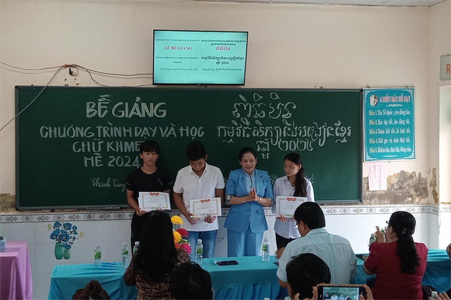 Đầm Dơi (Cà Mau): Bế giảng Lớp dạy chữ Khmer hè năm 2024 