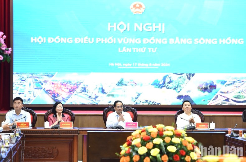 Thủ tướng Phạm Minh Chính chủ trì Hội nghị Hội đồng điều phối vùng đồng bằng sông Hồng lần thứ tư. (Ảnh: Trần Hải) Thủ tướng Phạm Minh Chính chủ trì Hội nghị Hội đồng điều phối vùng đồng bằng sông Hồng lần thứ tư. (Ảnh: Trần Hải)